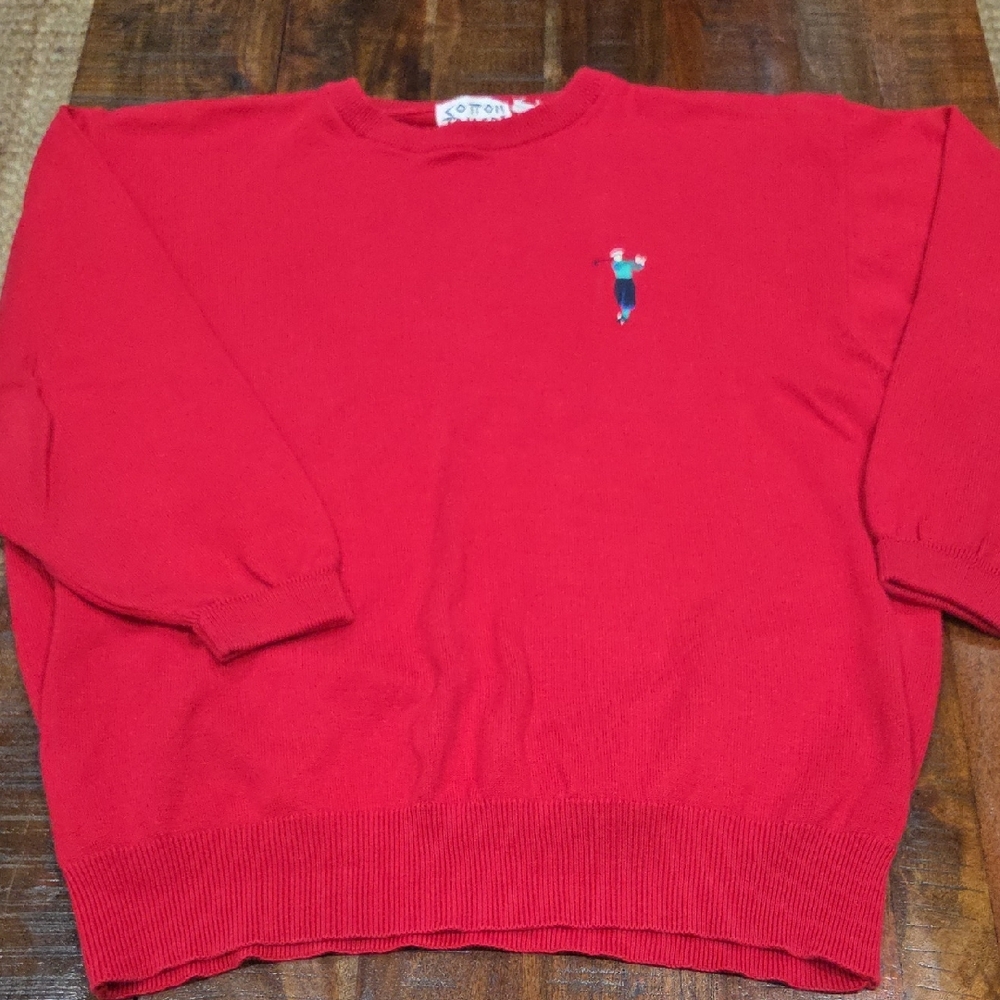 Cotton Trader's Red Men's Golf Retro Sweater